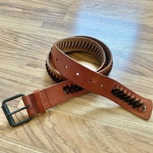 Abercrombie & Fitch Leather Belt w/ Velvet Inlay